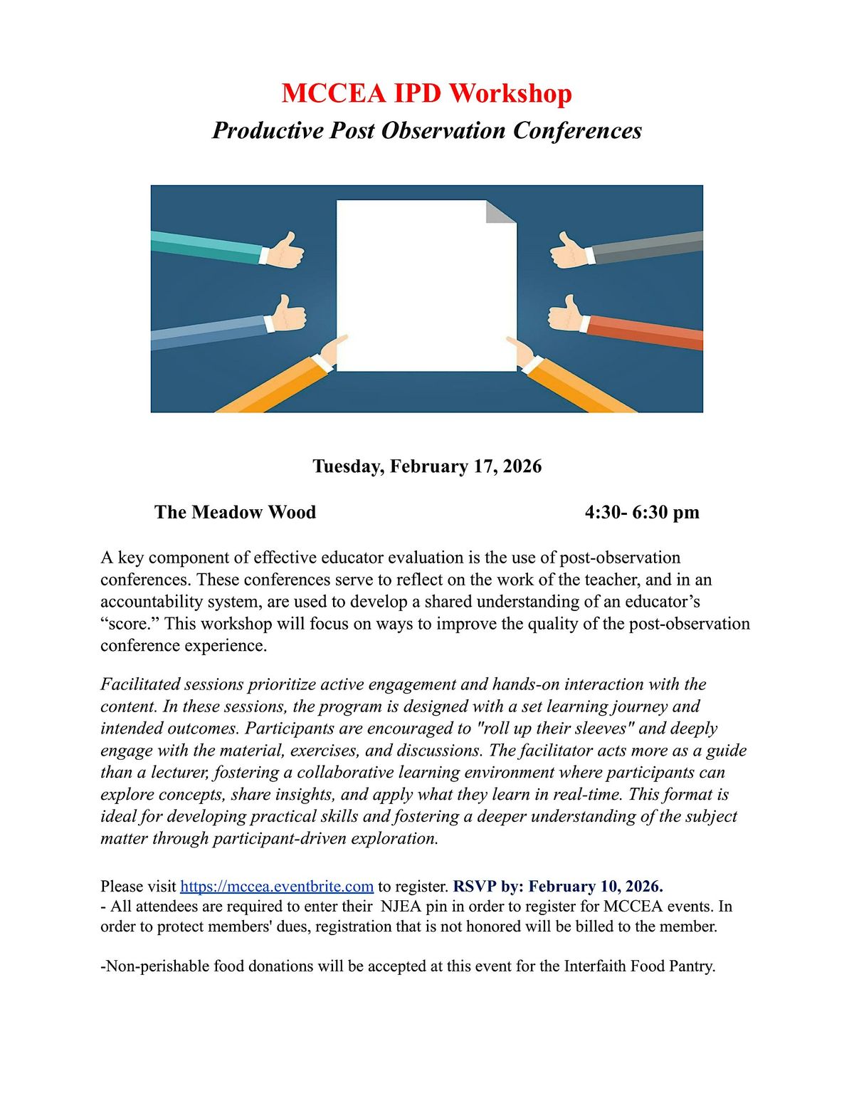 IPD Workshop - Productive Post-Observation Conferences