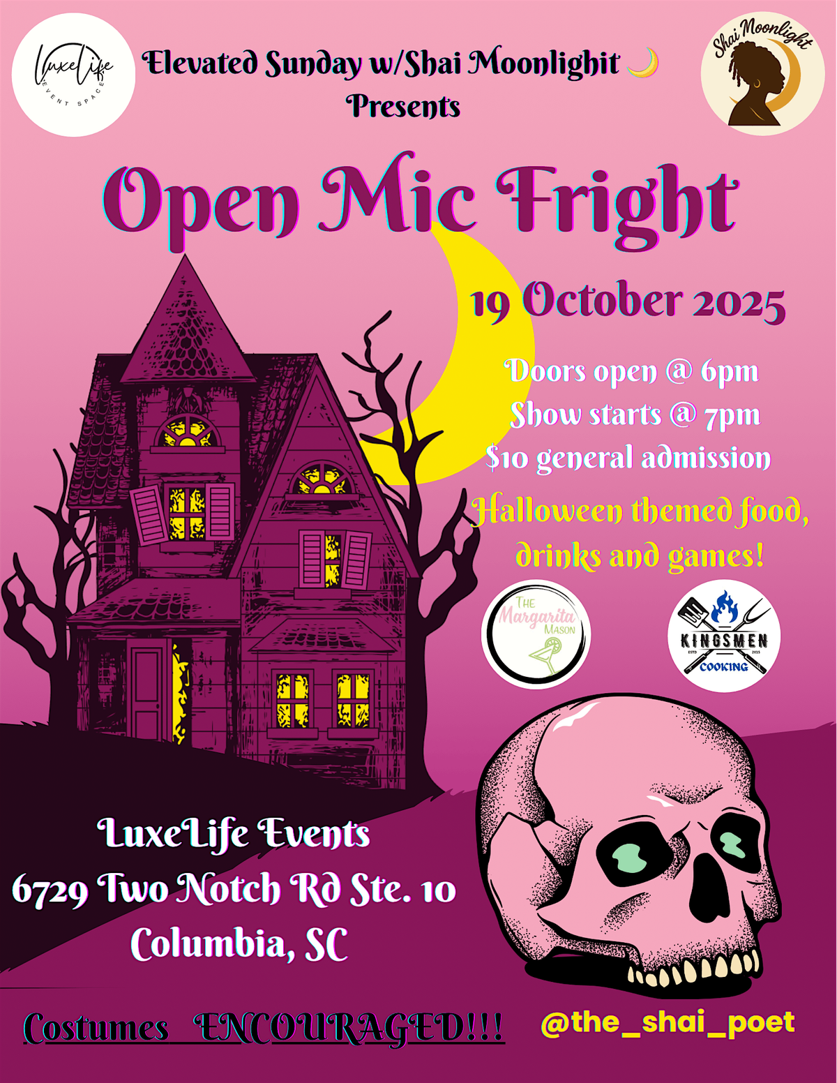 Elevated Sunday with Shai Moonlight: Open Mic Fright