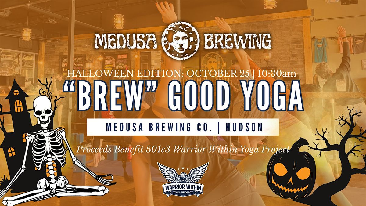 Halloween Brew Good Yoga with Medusa