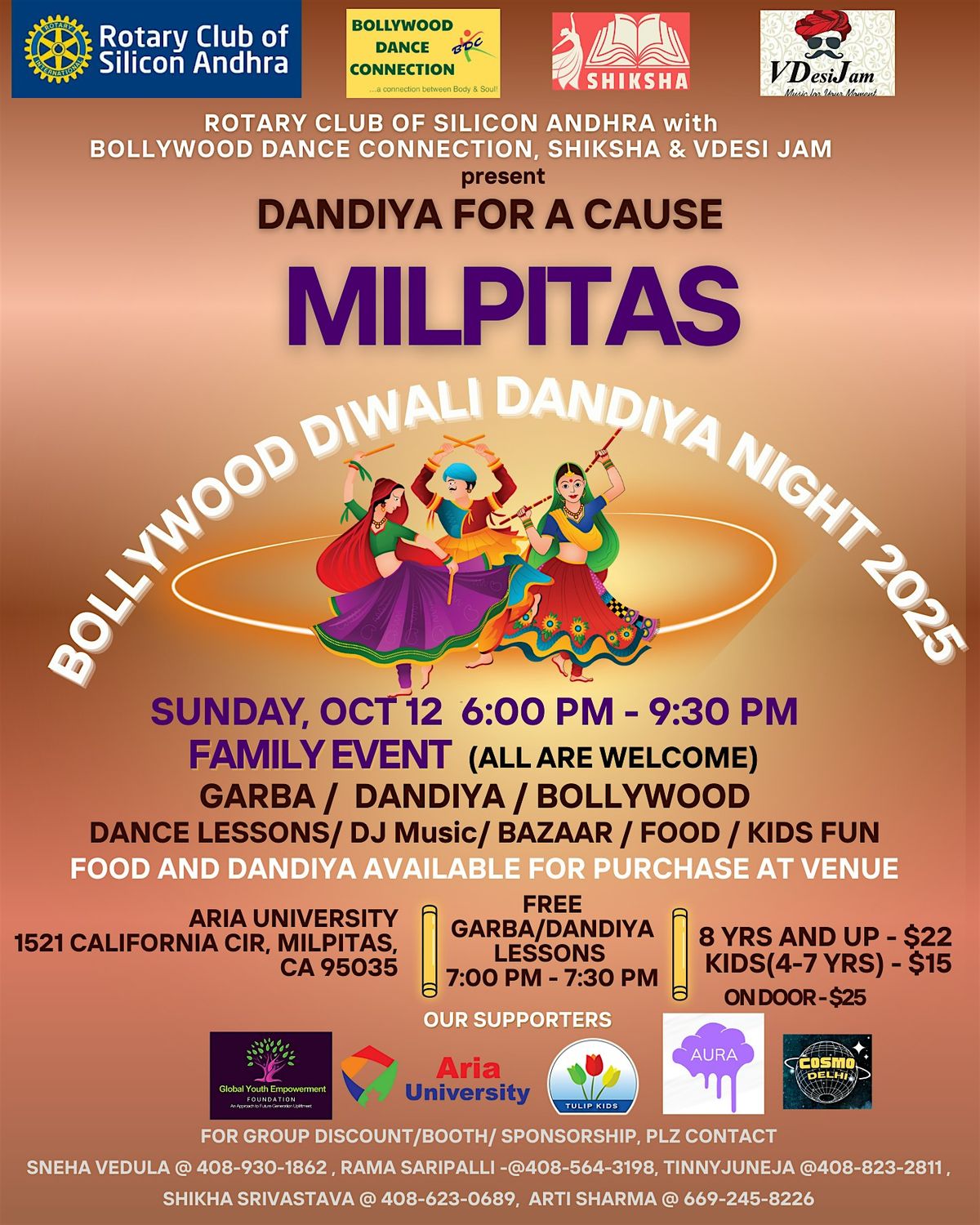 MILPITAS - BOLLYWOOD DIWALI DANDIYA 2025 - ROTARY CLUB OF SILICON ANDHRA