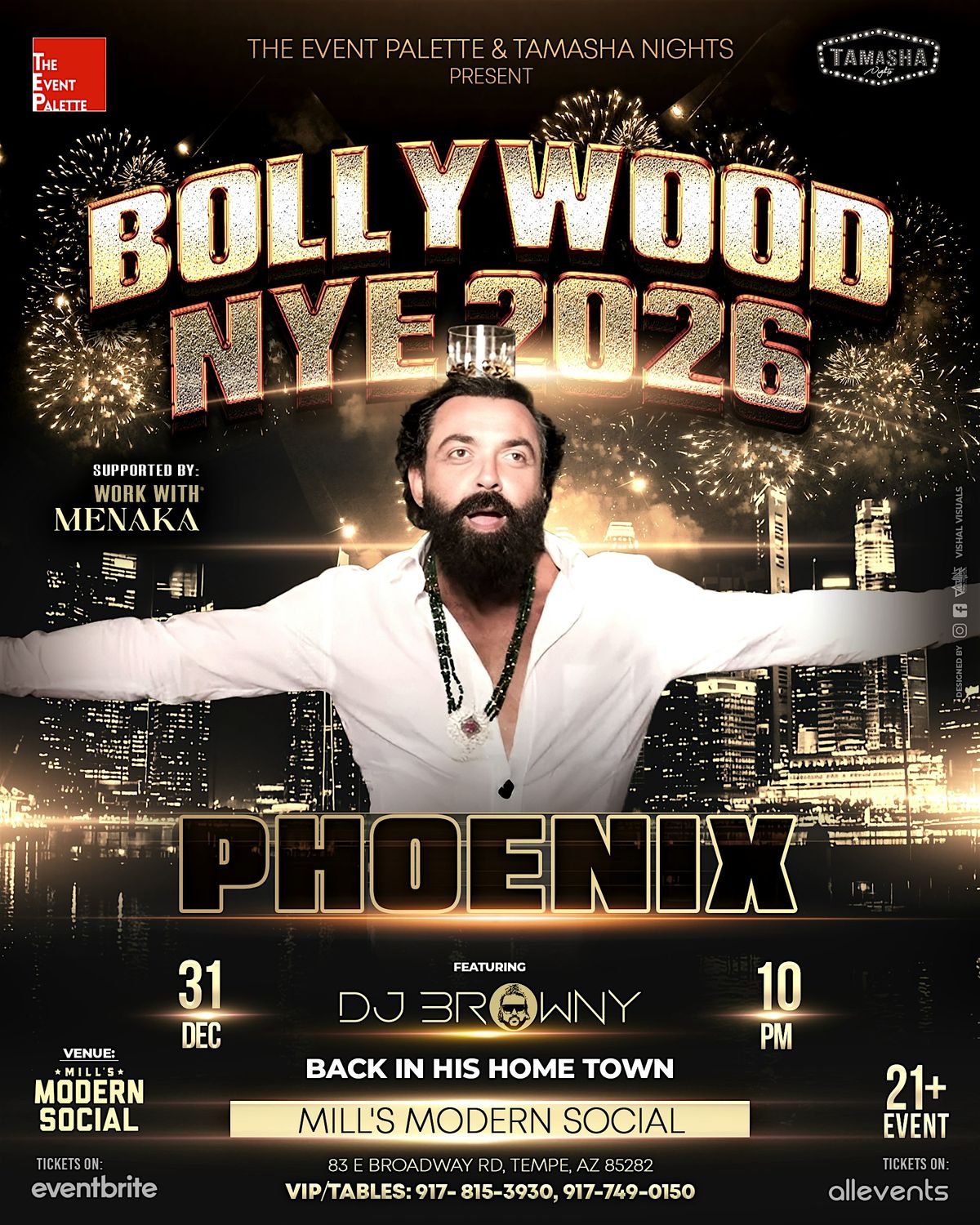 PHOENIX BOLLYWOOD NYE 2026 @MILL'S MODERN SOCIAL TEMPE