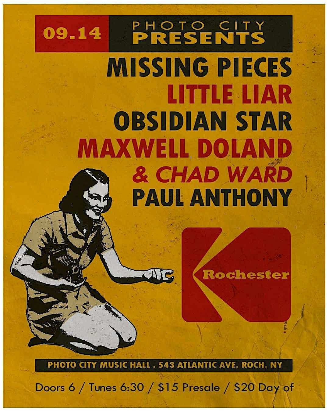 Missing Pieces, Little Liar, Obsidian Star, Maxwell Doldan\/Chad Ward & more