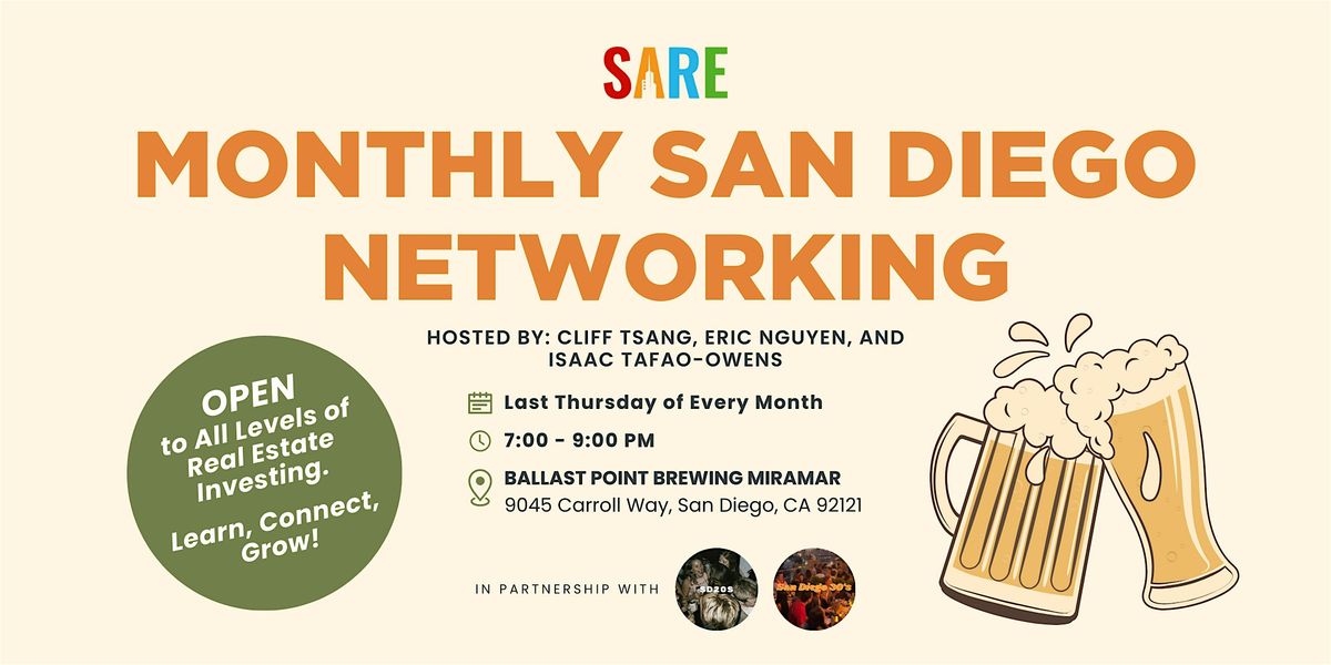 Monthly San Diego Networking (SARE, SD 20s, SD 30s)