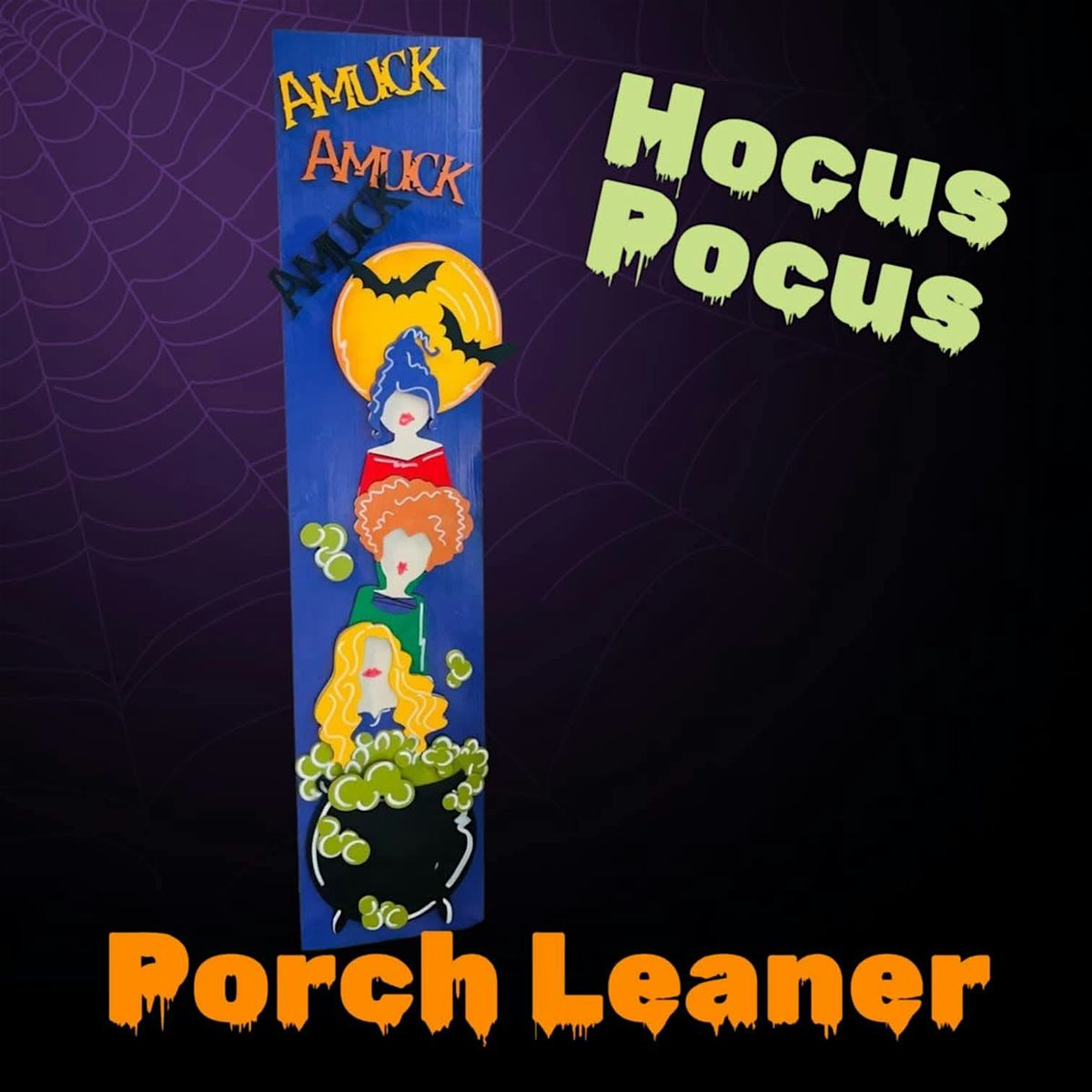 Hocus Pocus Porch Leaner & a Milkshake