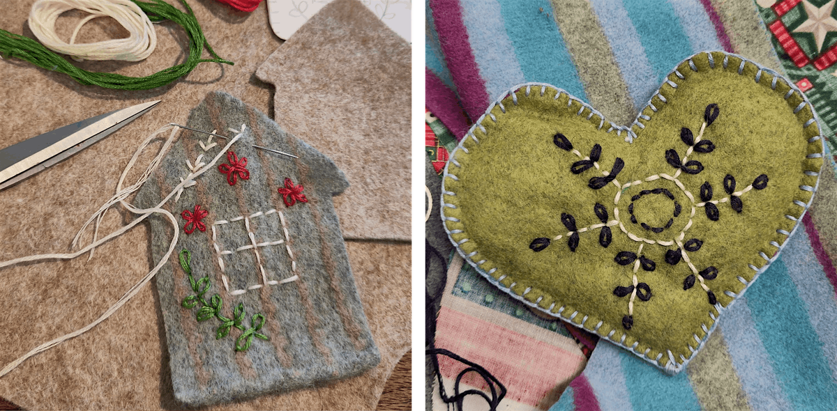 Make Embroidered, Scandi-style Decorations