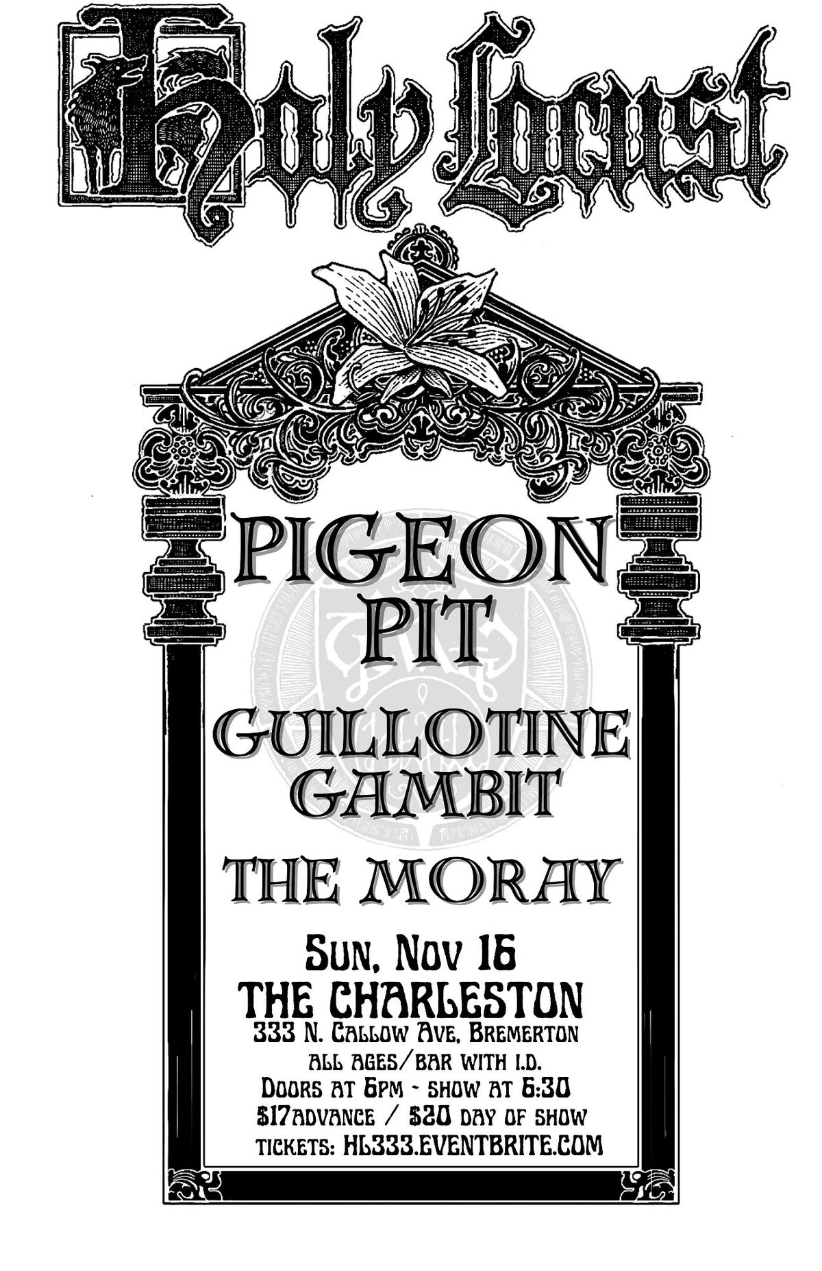 HOLY LOCUST \/\/ PIGEON PIT \/\/ GUILLOTINE GAMBIT \/\/ THE MORAY