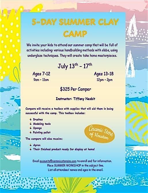 5-Day Summer Clay Camp
