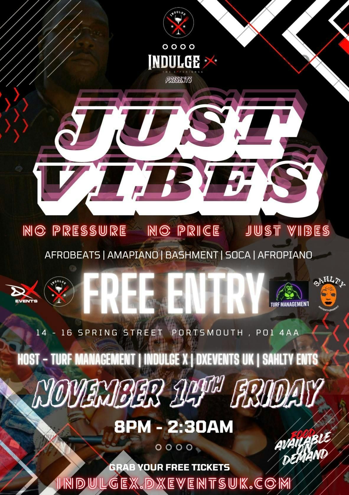 JUST VIBES PORTSMOUTH : INDULGE & VIBES FREE ENTRY
