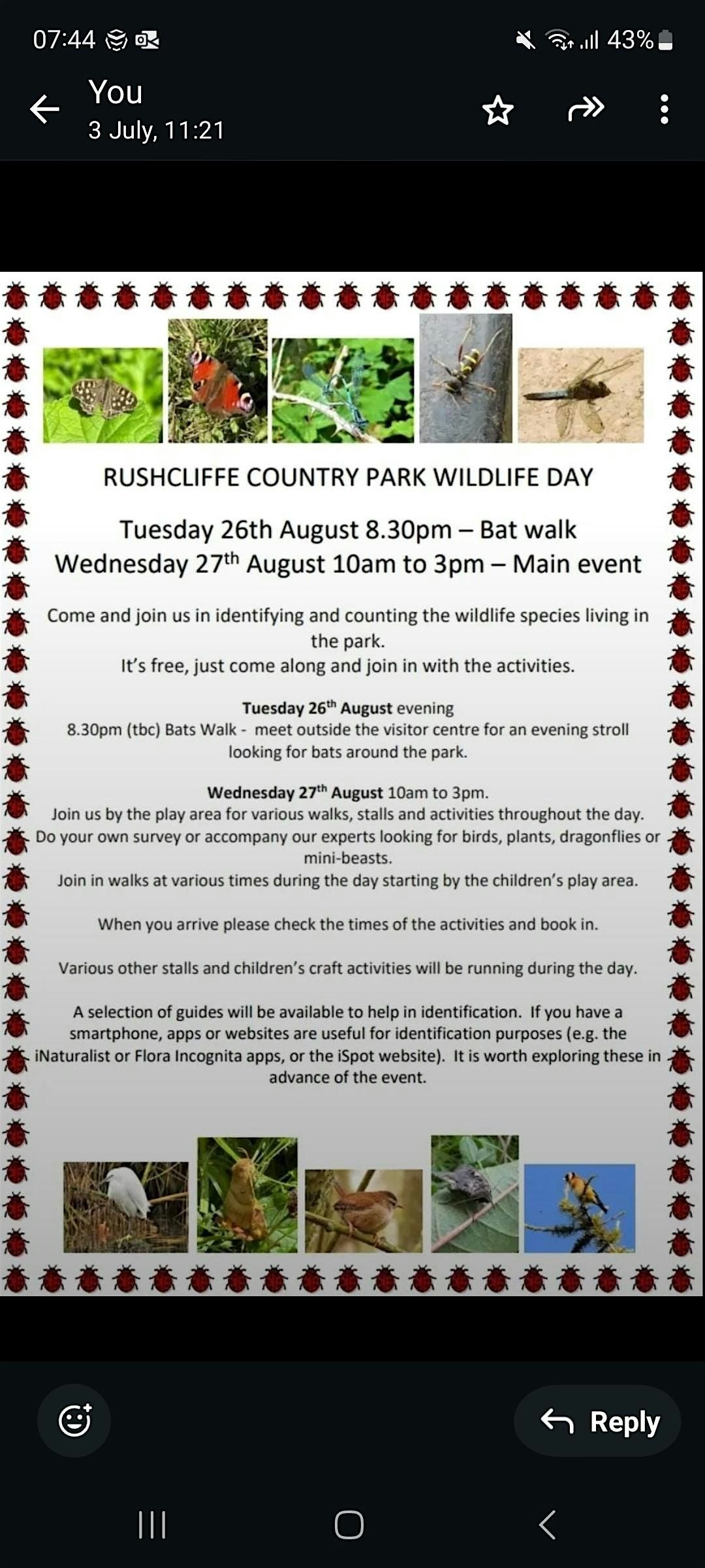 Rushcliffe Country Park Wildlife Day