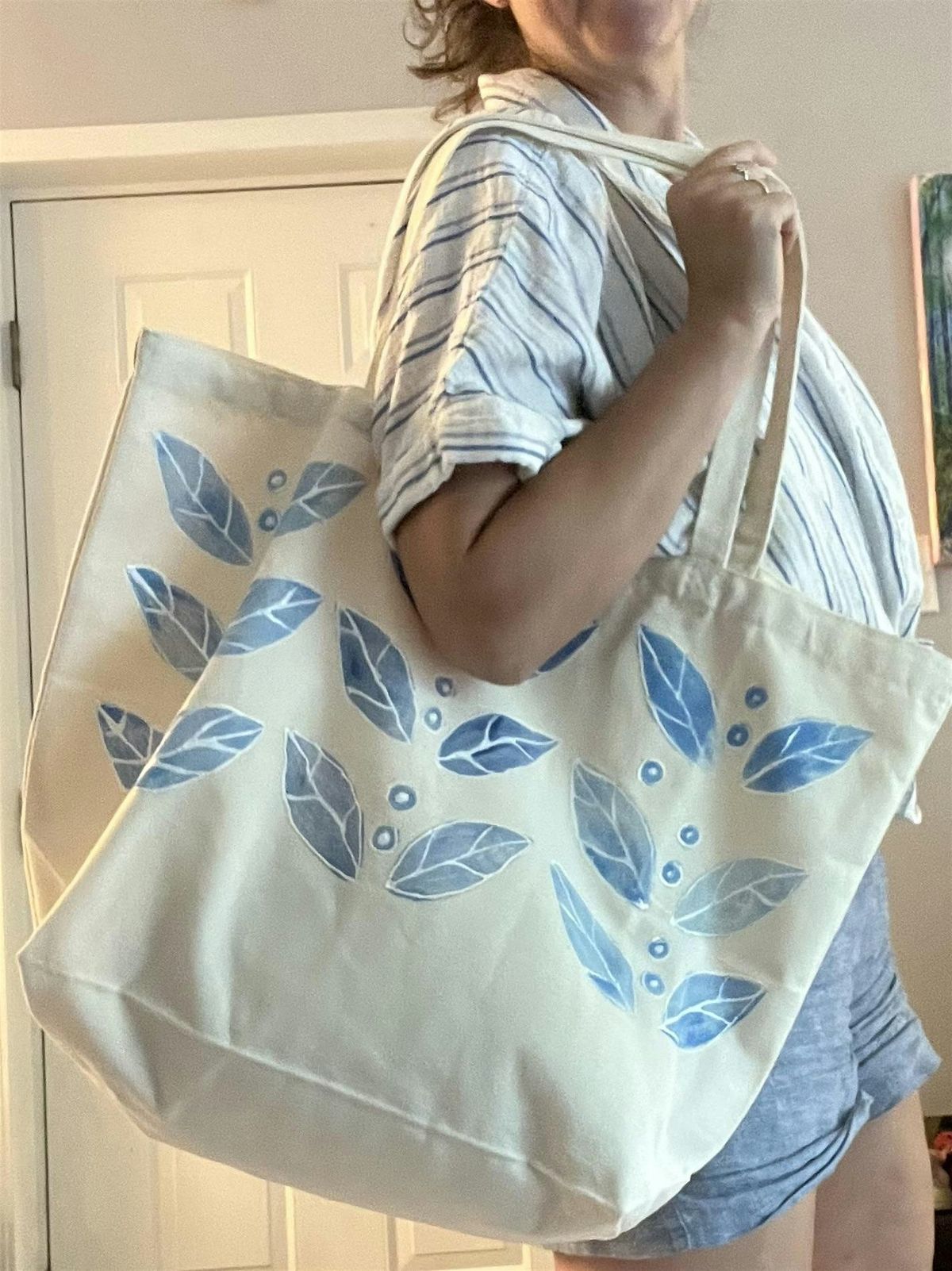Stamped Tote Bags craft workshop in Montgomery County, Md.
