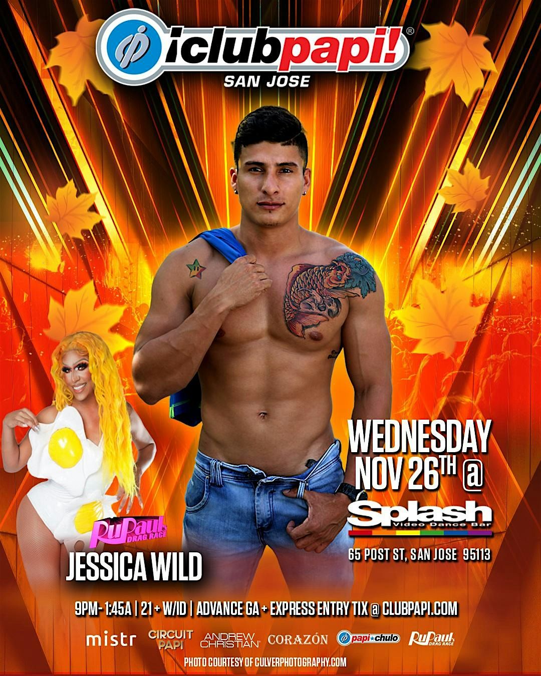 Club Papi SJ'S Annual Nite B\/4 Thanksgiving Fiesta w\/JESSICA WILD @SPLASH
