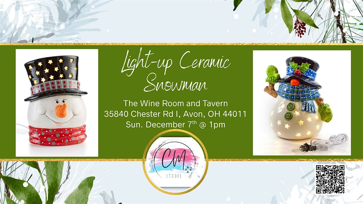 Light-up Ceramic Snowman | The Wine Room & Tavern