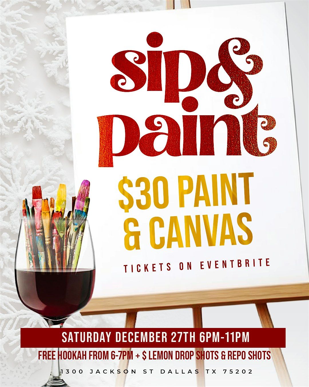 Sip and paint Winter holiday edition