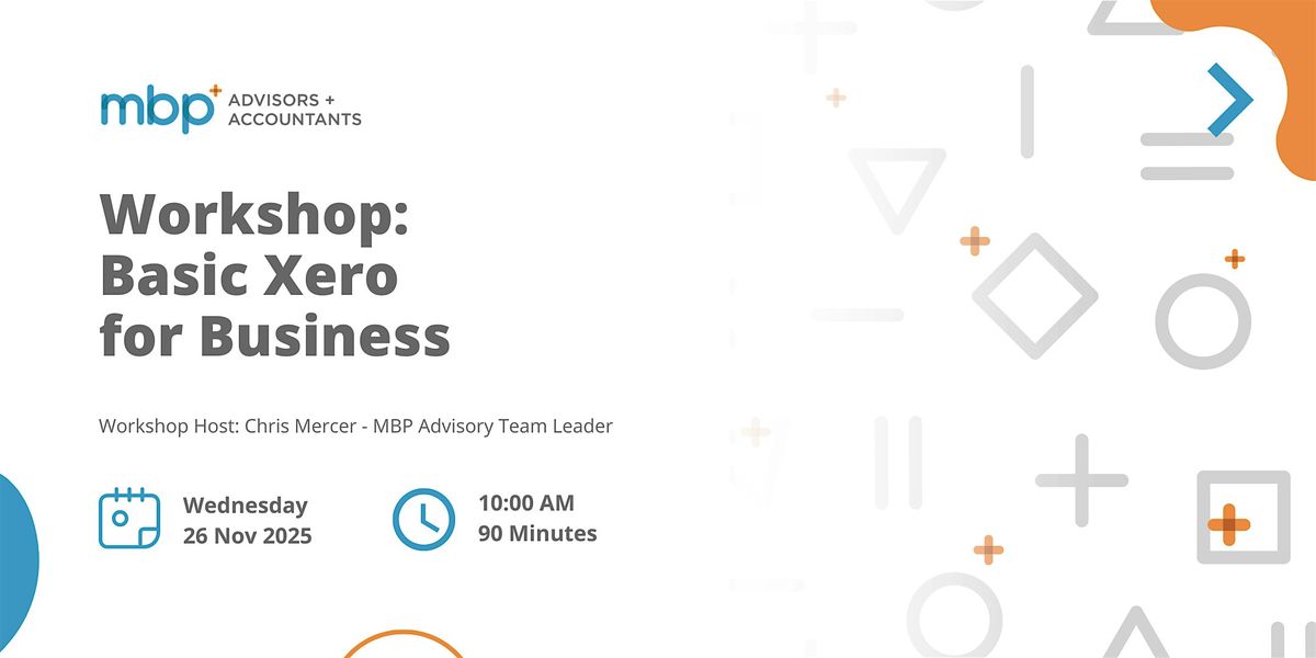 MBP Workshop: Basic Xero for Business - Nov 2025