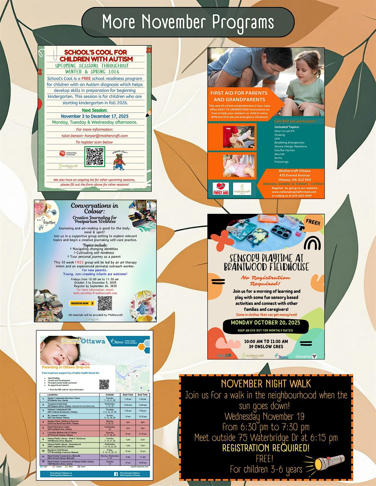 Mothercraft Ottawa EarlyON: November Night Walk (Barrhaven)