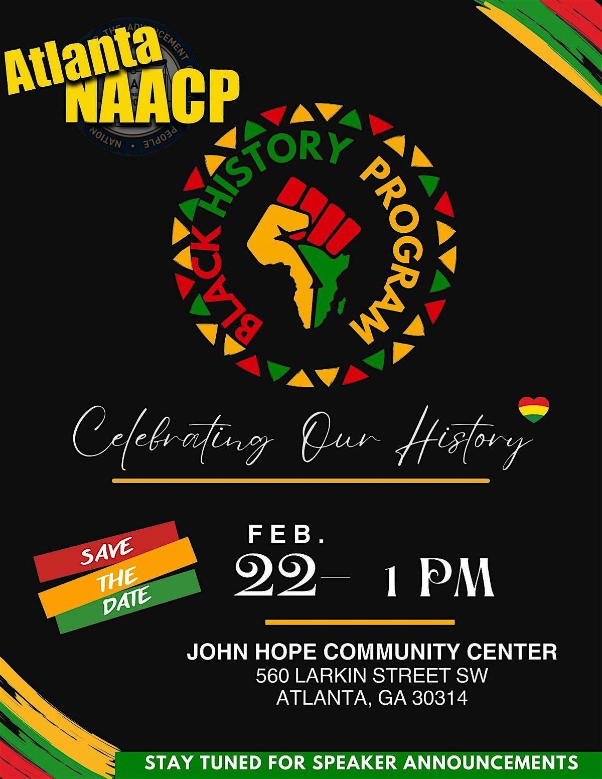NAACP Black History Program Celebrating Our History at 560 Larkin St SW ...