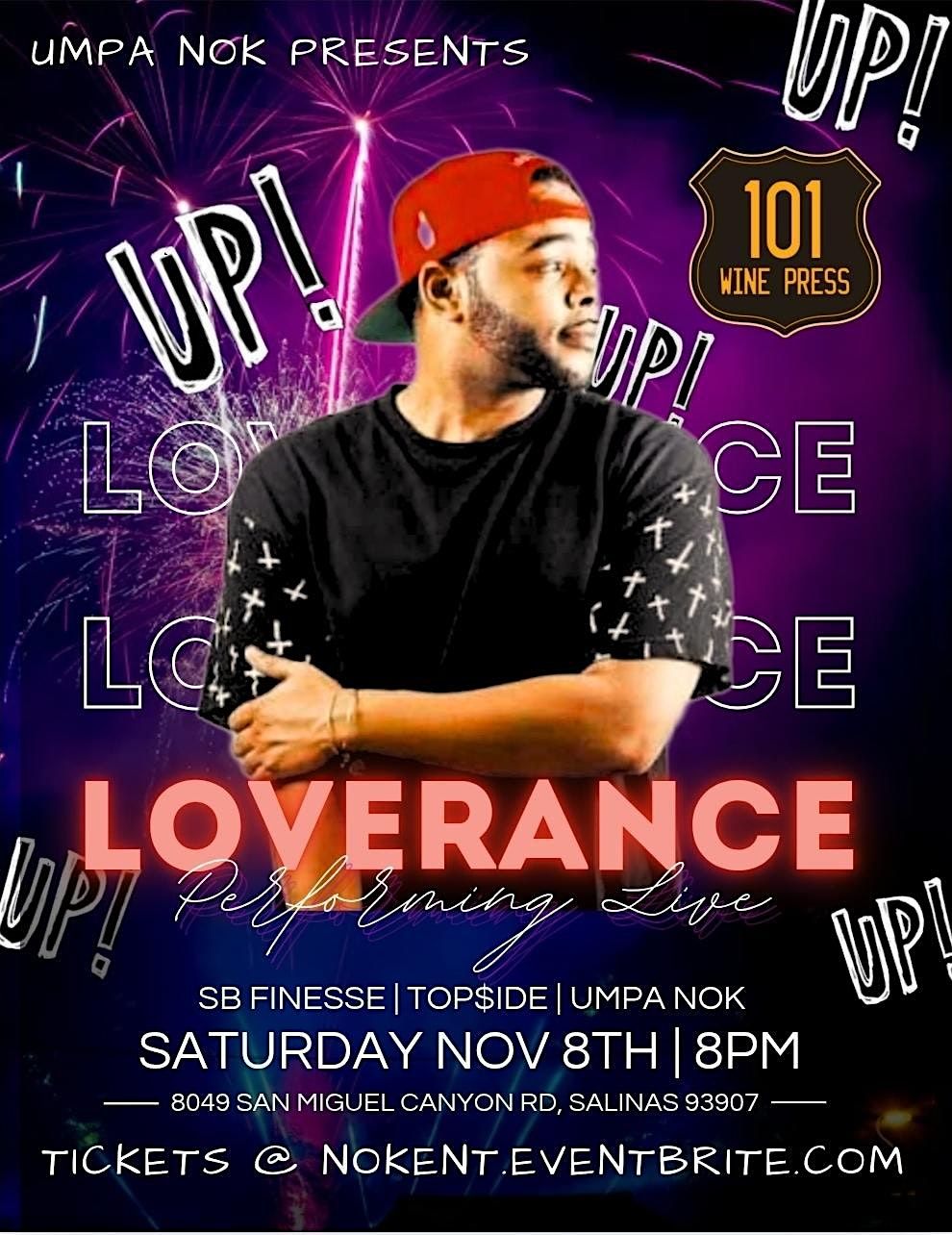 LOVERANCE LIVE AT 101 WINE PRESS IN PRUNDALE