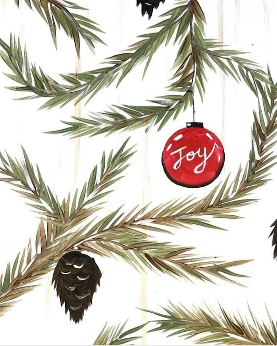 Pine Branch and Bulb Painting Party