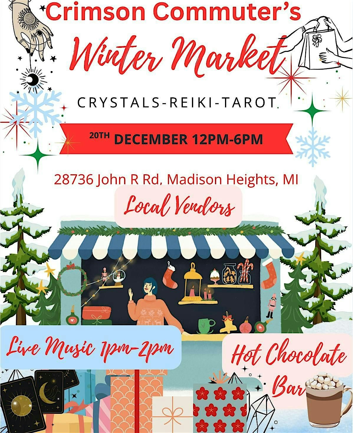 Winter Market at Crimson Commuter-Reiki, Tarot, & Crystals