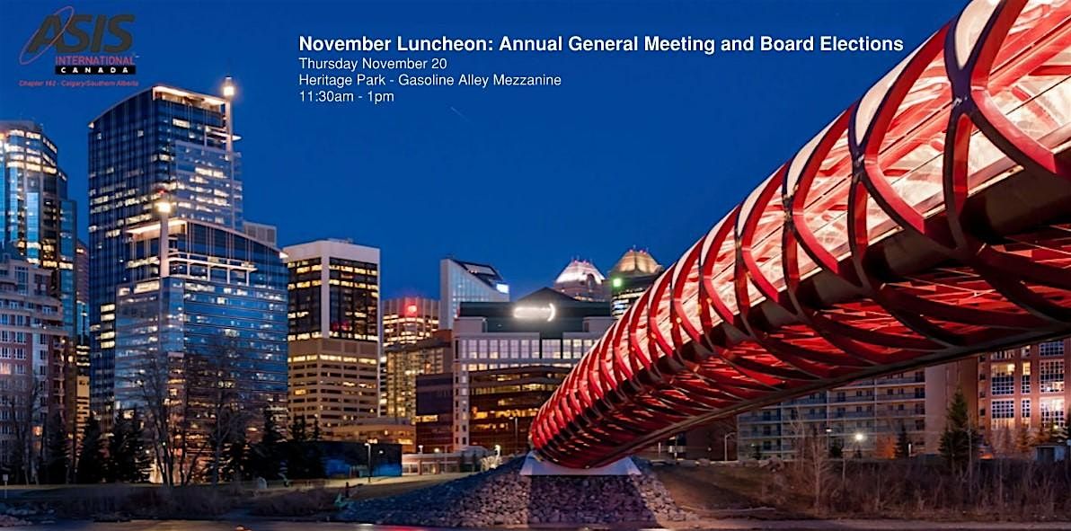 November Luncheon - Annual General Meeting and Board Elections