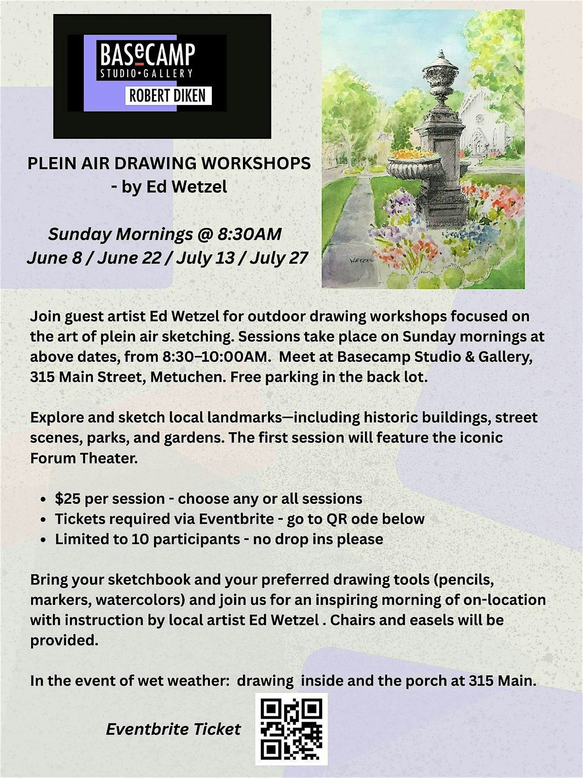 Basecamp presents Plein Air Drawing with guest artist Ed Wetzel