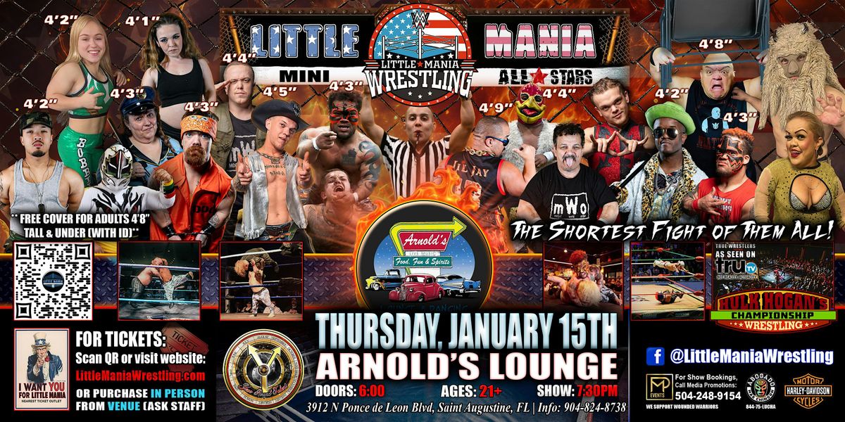 St Augustine, FL - Little Mania Mini Wrestling @ Arnolds Lounge