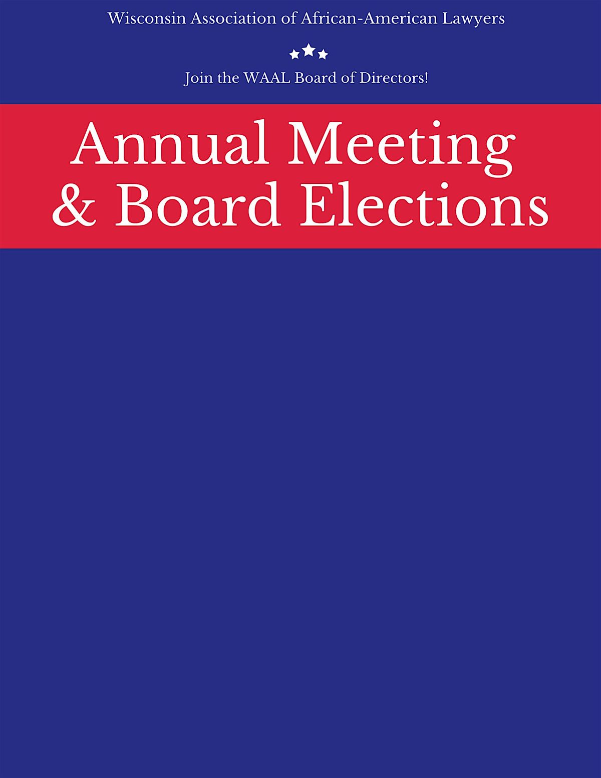 WAAL Annual Meeting and Board Elections