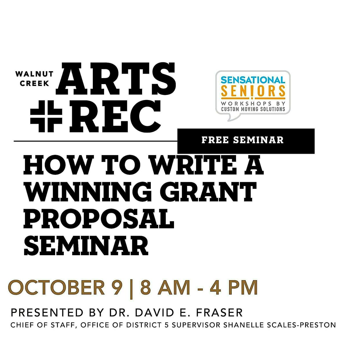 Arts+ Rec presents: How to Write a Winning Grant Proposal Seminar