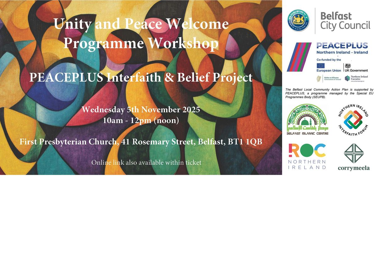 Welcome Programin Invitation to Workshop for Unity & Peace Welcome Programme at First ...