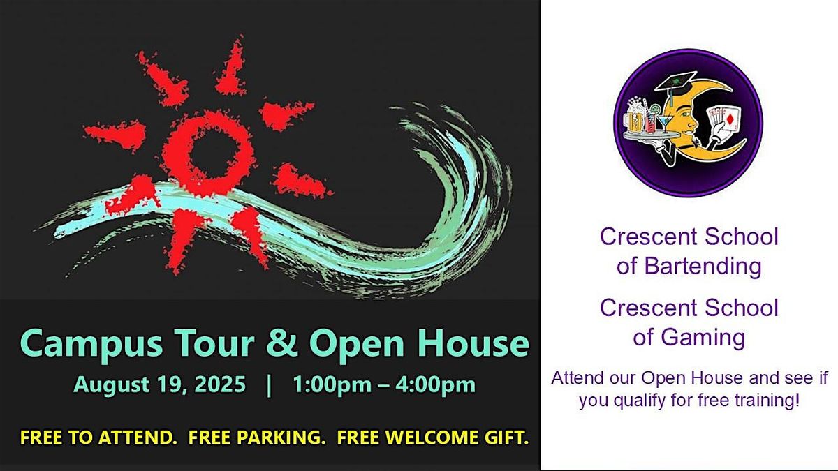 FREE Gaming and Bartending School- Campus Tour and Open House.