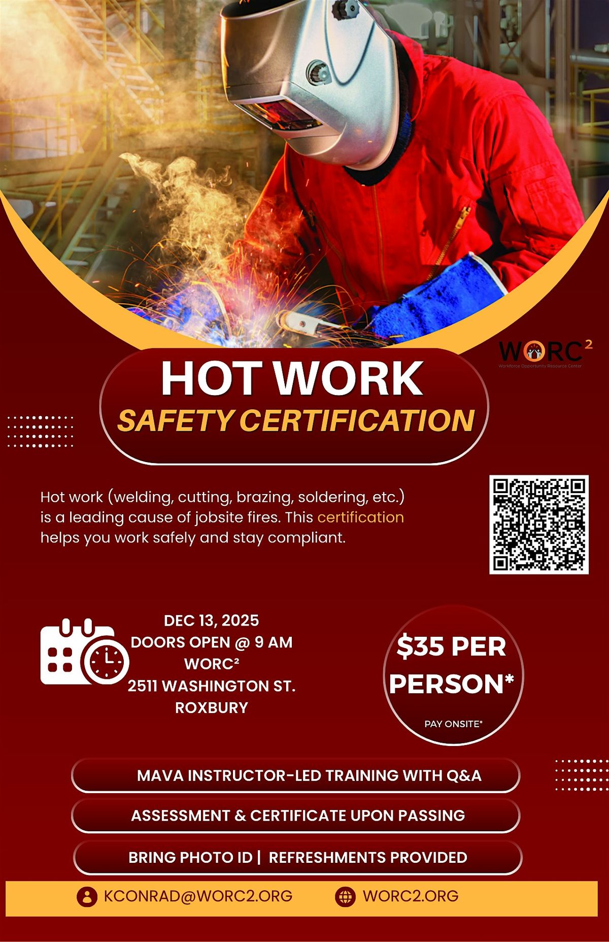 WORC\u00b2 presents:  Hot Work Safety Certification