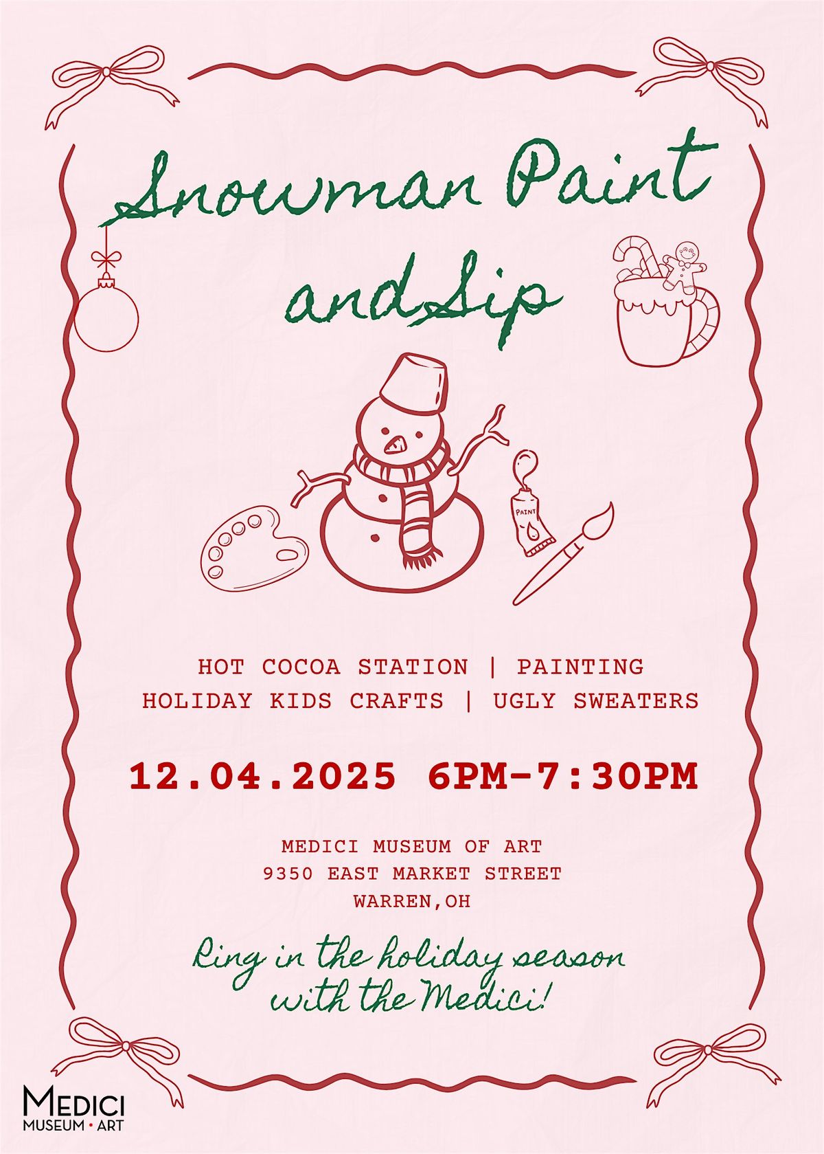 Snowman Paint and Sip