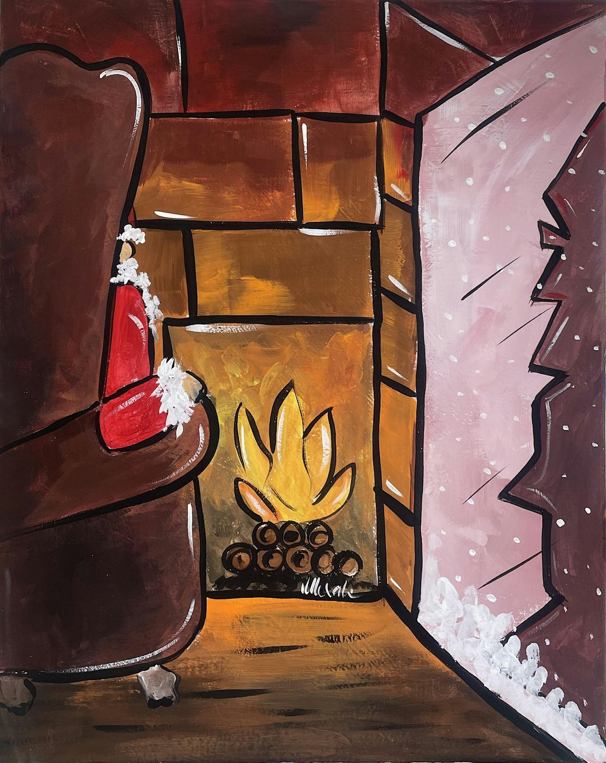 Mali's Art Studio Sip n Paint Night - Frost n Flame