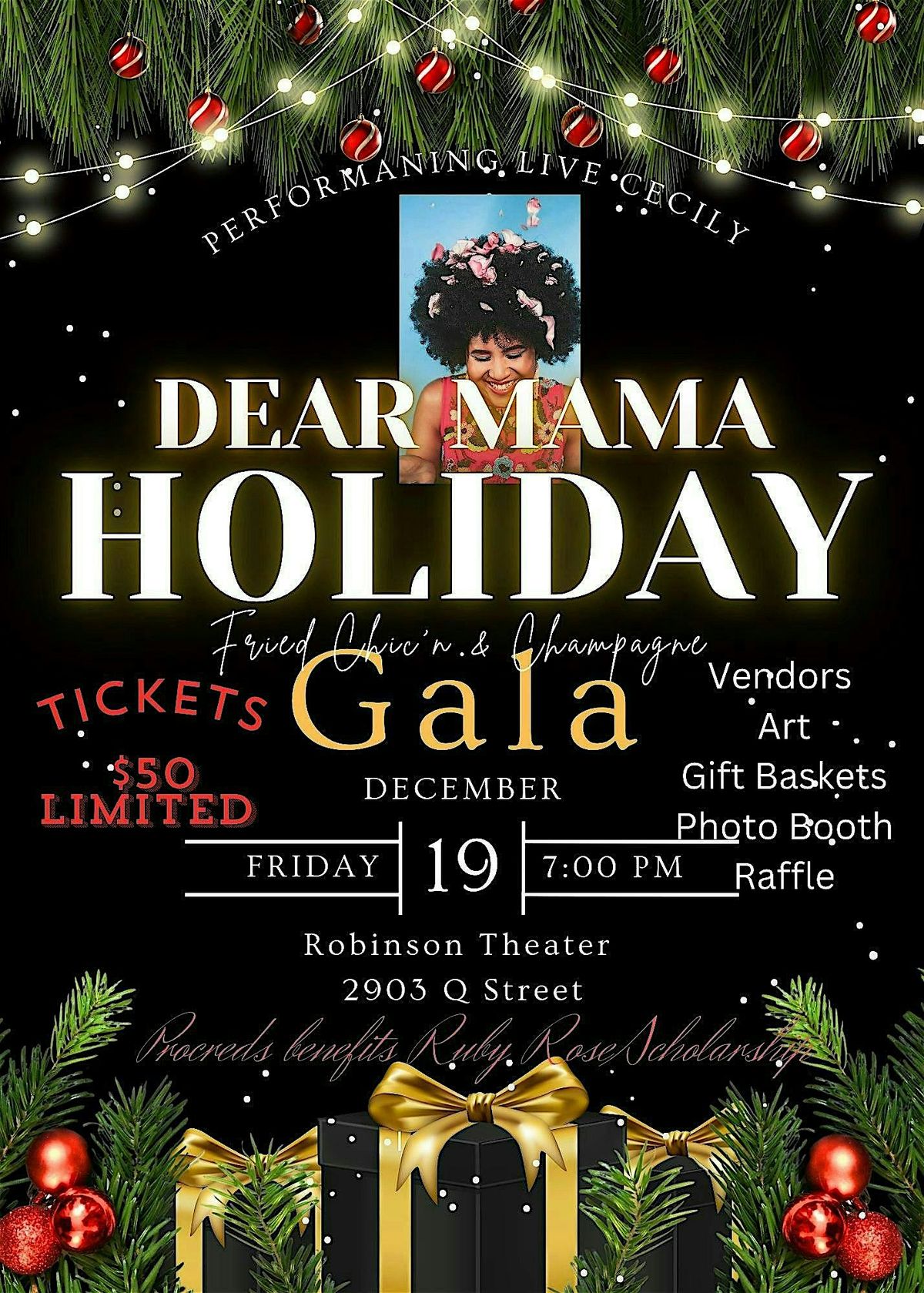 Fried Chic'n and Champagne Dear Mama Holiday Gala