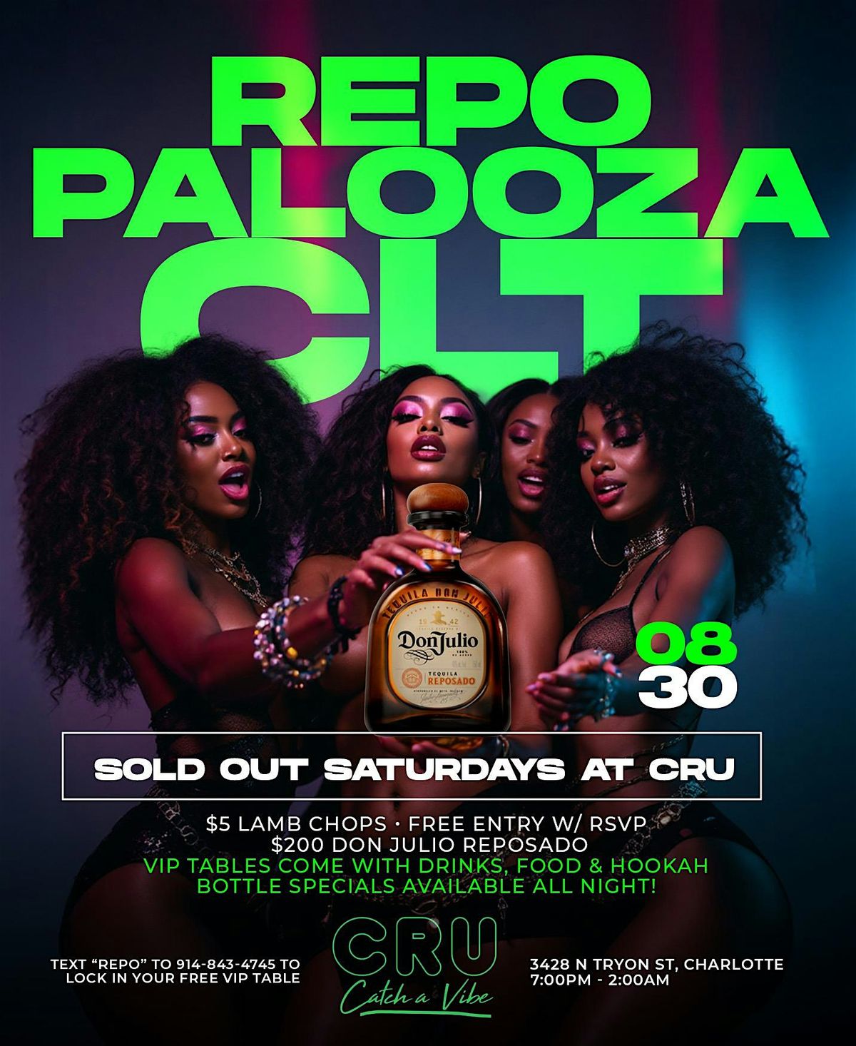 Repo palooza! $200 don rep $5 shots! Free vip tables