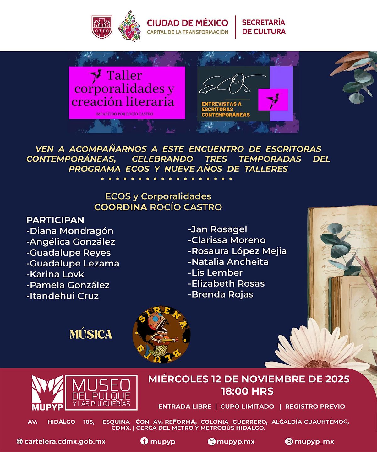 ENCUENTRO DE ESCRITORAS CONTEMPOR\u00c1NEAS ECOS Y CORPORALIDADES