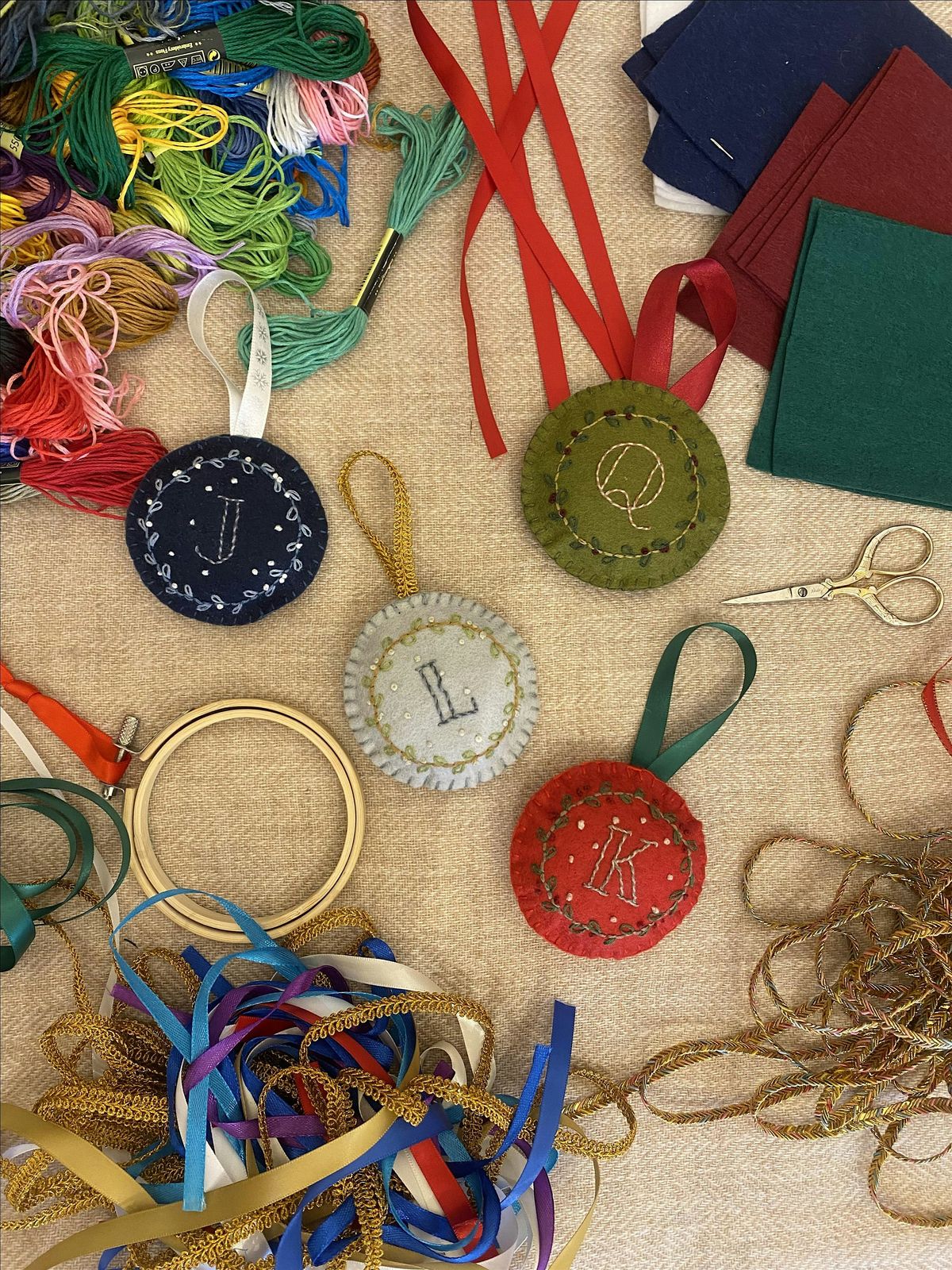 Christmas Embroidery Ornament Workshop