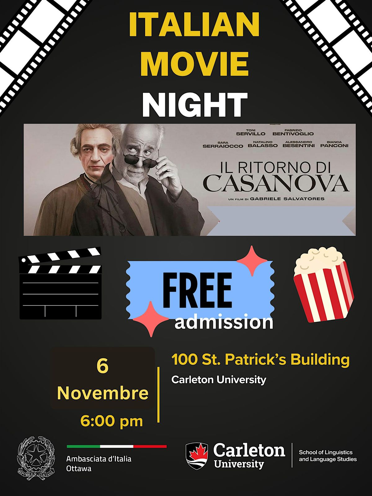Italian Film Screening "Il ritorno di Casanova"