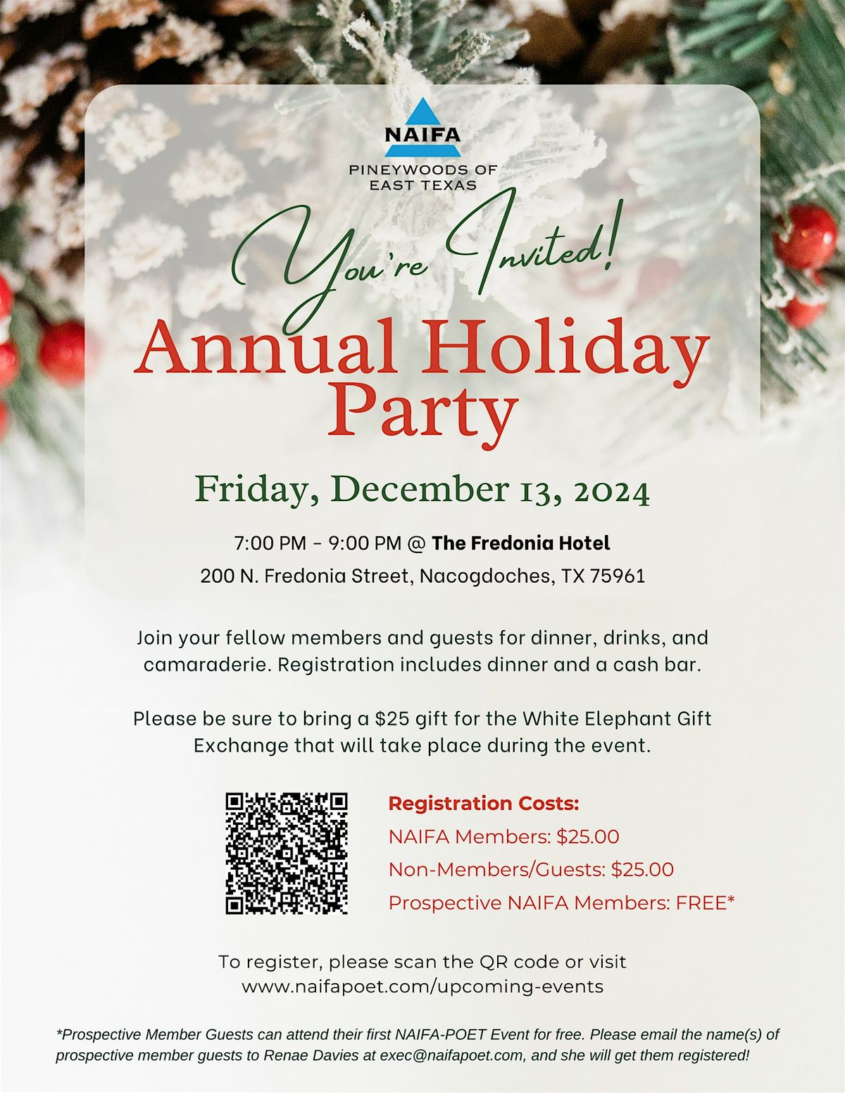 NAIFA Pineywoods of East Texas Membership Annual Holiday Party
