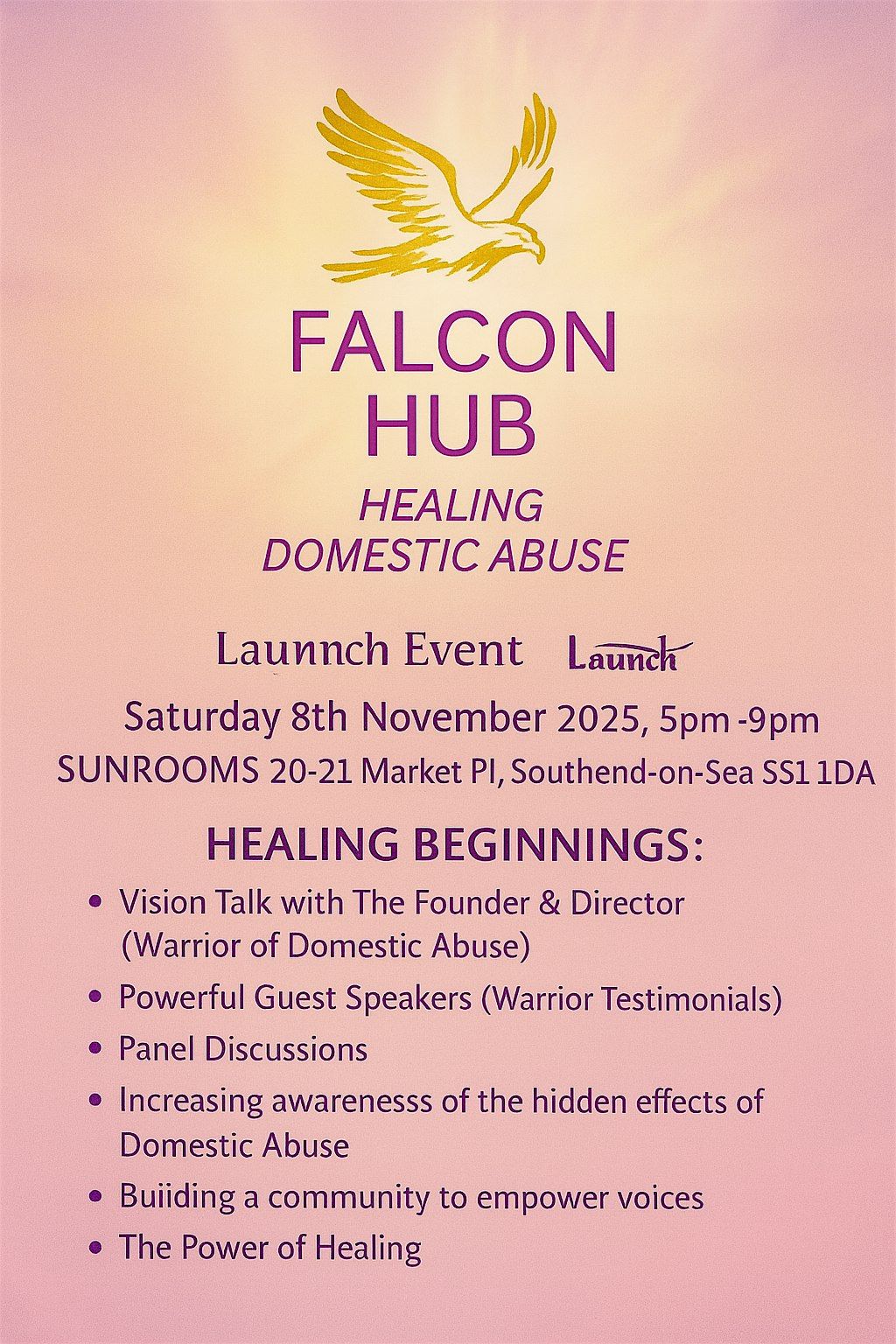Falcon Hub - Healing Domestic Abuse EVENT - Where Hope Takes Flight