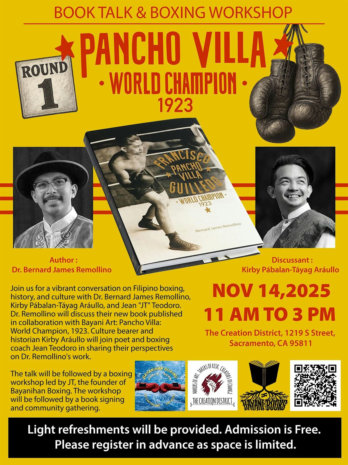 Pancho Villa: World Champion, 1923: Sacramento Book Talk & Boxing Workshop