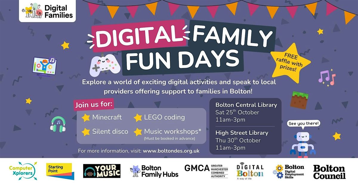 Central Library Digital Family Fun Day 25 Oct Music Workshop 12.30pm