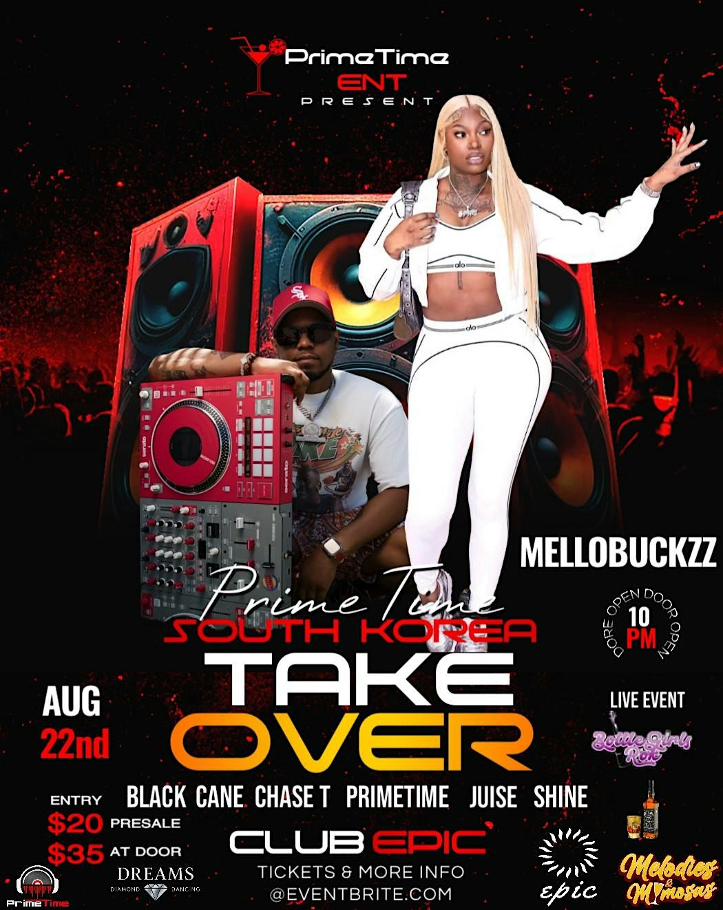 PrimeTime presents MELLOBUCKZZ @ CLUB EPIC GAME DAY TICKET