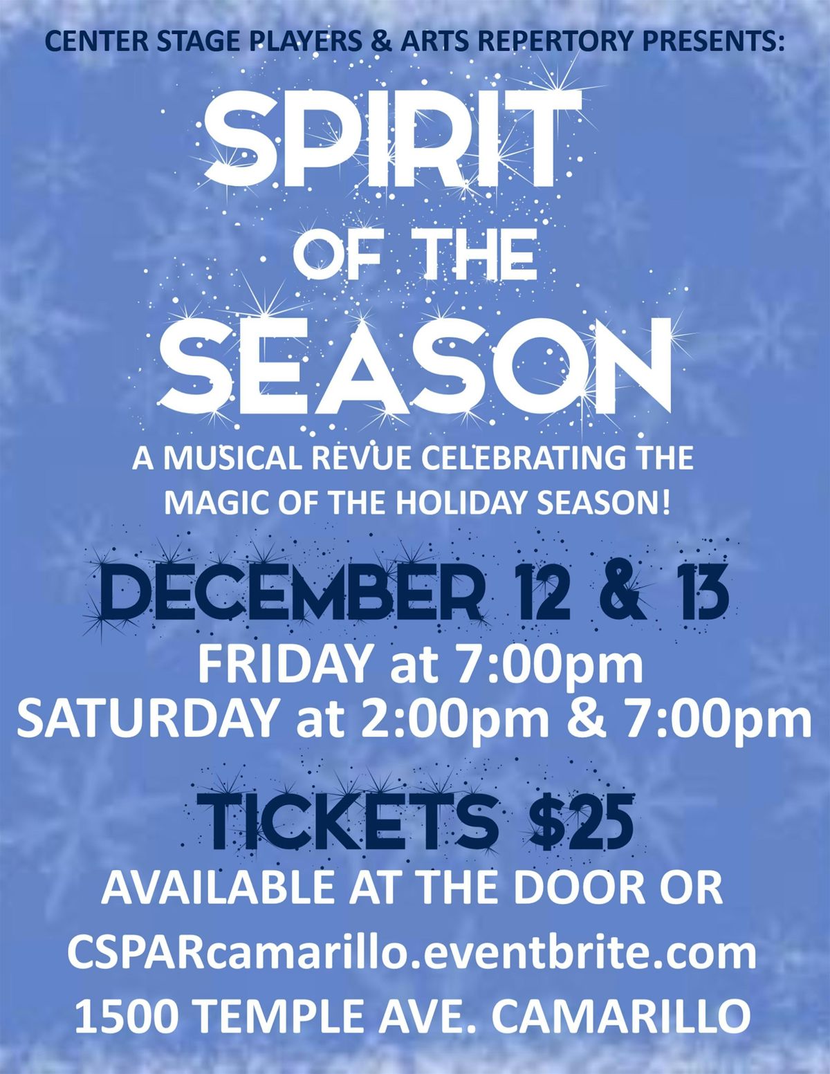 CSPAR Presents: Spirit of the Season!  A Holiday Revue!