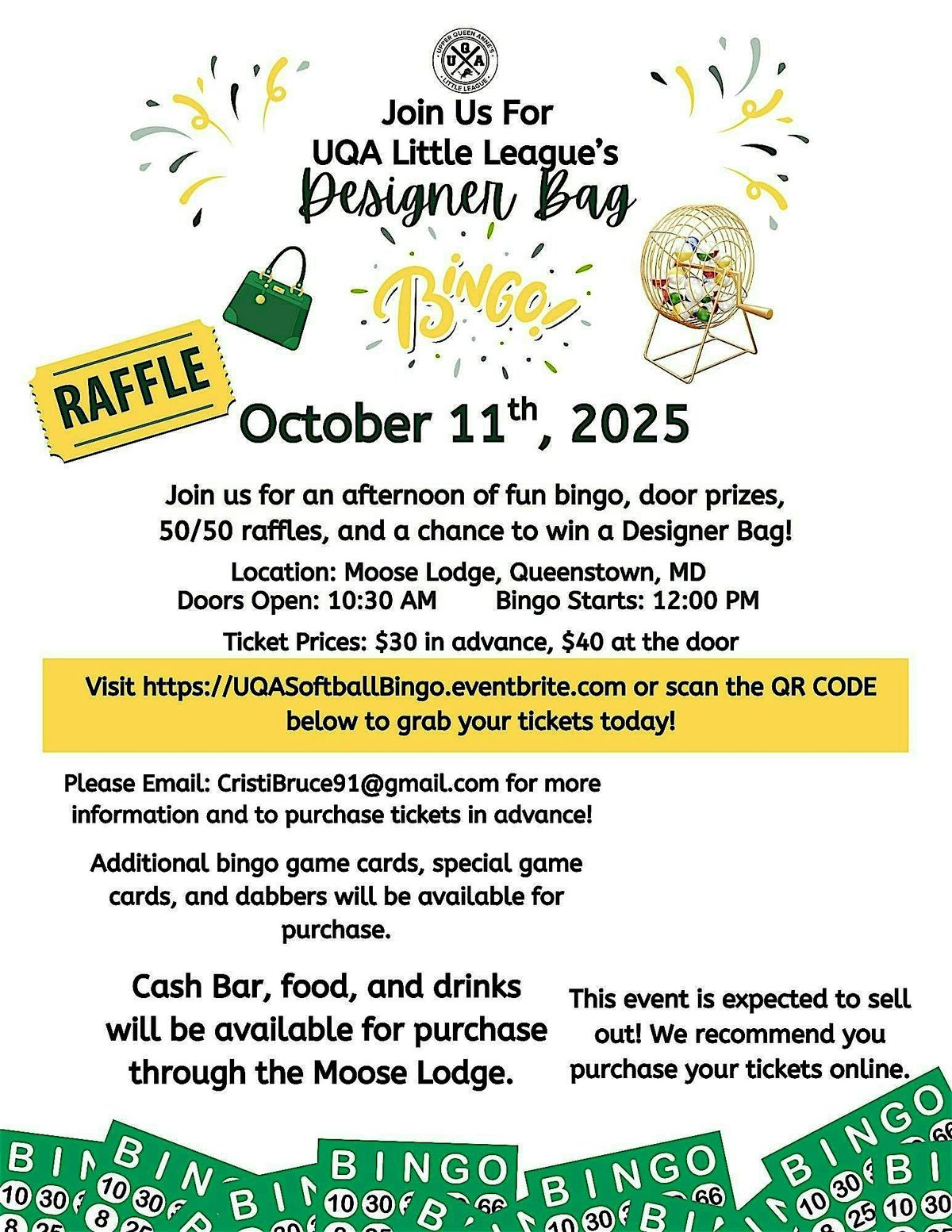 UQA Little League Designer Bag Bingo
