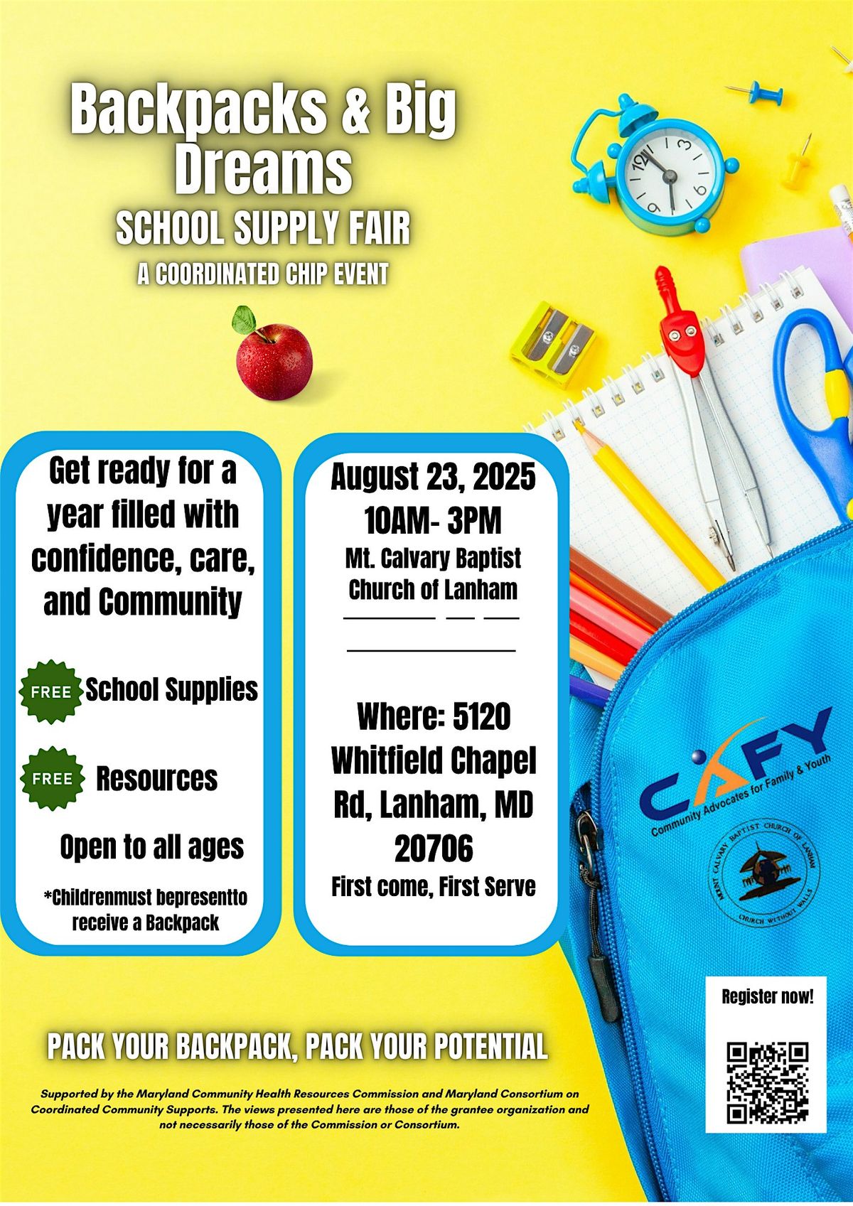 Backpacks & Big Dreams: School Supplies Fair