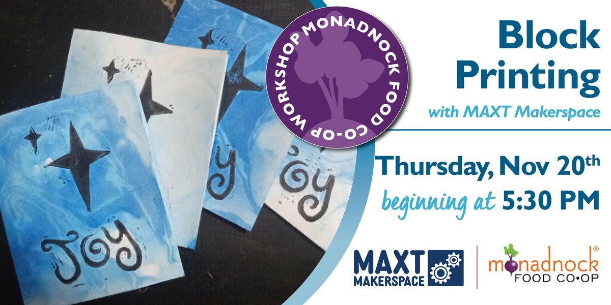 Block Printing with MAXT Makerspace