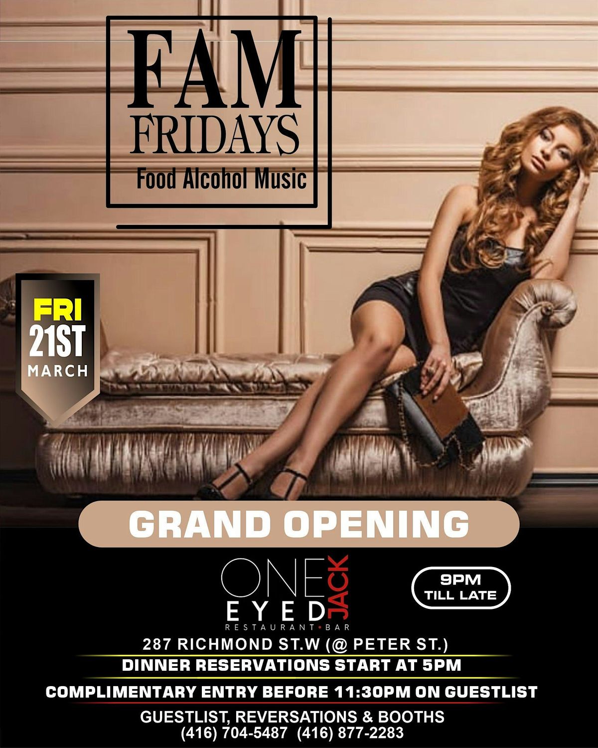 FAM FRIDAYS |  UPSCALE DINNER  CLUB |  ONE EYED JACK TORONTO
