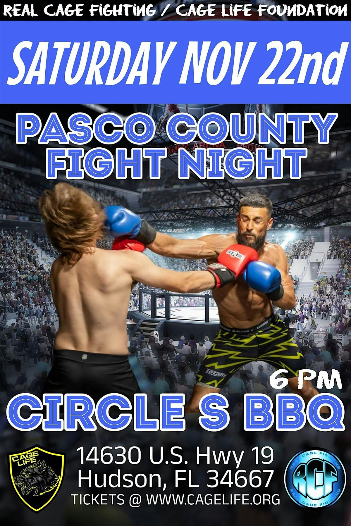 PASCO COUNTY FIGHT NIGHT - CIRCLE S BBQ - SATURDAY NOVEMBER 22th 2025