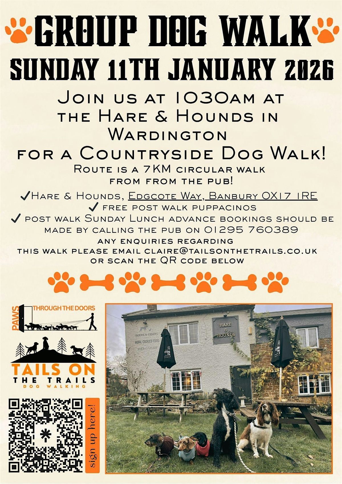 Tails on The Trails at The Hare and hound Wardington - Group Dog Walk